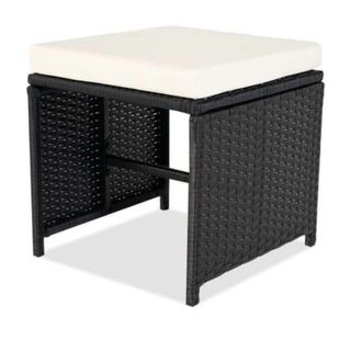 Conjunto ratán terraza mesa cristal