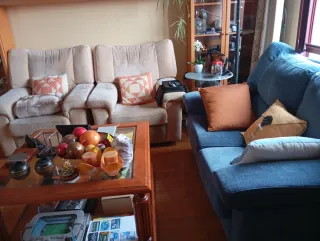 Sofá 2 plazas y 2 sillones reclinables