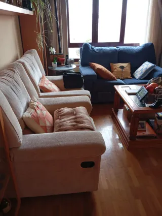 Sofá 2 plazas y 2 sillones reclinables