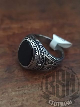 Anello Uomo con Pietra Nera