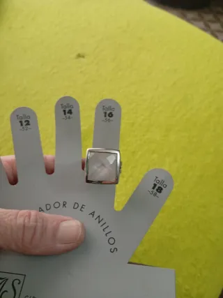 Anillo de plata rosa talla 18