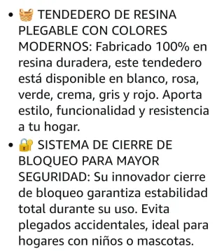 Tendedero Plegable Resina Gris