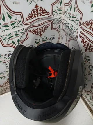 Casco de moto Scooter Negro y Plata Talla S