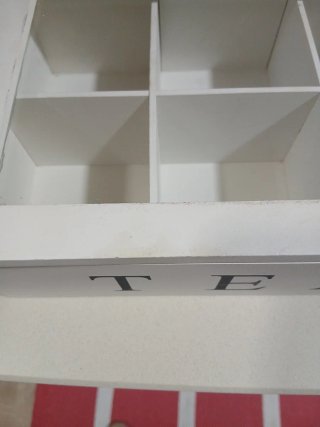 Caja de té de madera con tapa de cristal