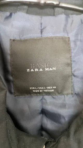 Gabardina Zara Man Negra