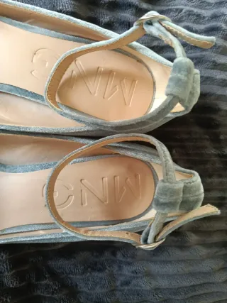 Zapatos de terciopelo azul/gris