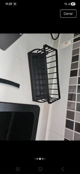 Estante organizador de cocina negro