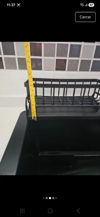 Estante organizador de cocina negro