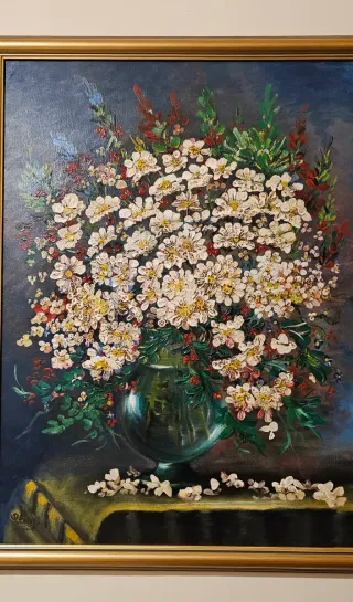 Cuadro decorativo flores pintadas