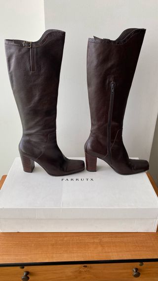 Botas altas de piel marrones farrutx