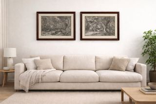 Set di 2 quadri incisi sulla caccia 40x50