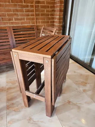 Mesa y Sillas de Jardín Madera