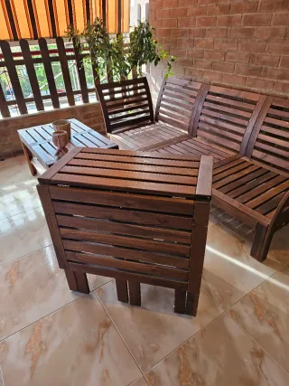 Mesa y Sillas de Jardín Madera