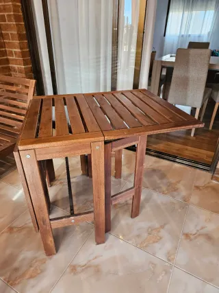 Mesa y Sillas de Jardín Madera