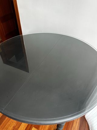 Mesa redonda cristal negro