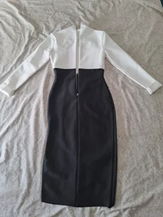 Vestido elegante negro y blanco