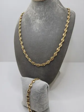 Conjunto Cadena y Pulsera Granos de Café