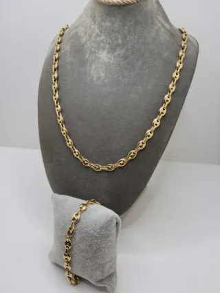 Conjunto Cadena y Pulsera Granos de Café