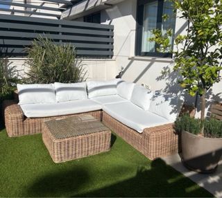 Sofá de jardín 5 plazas resina trenzada