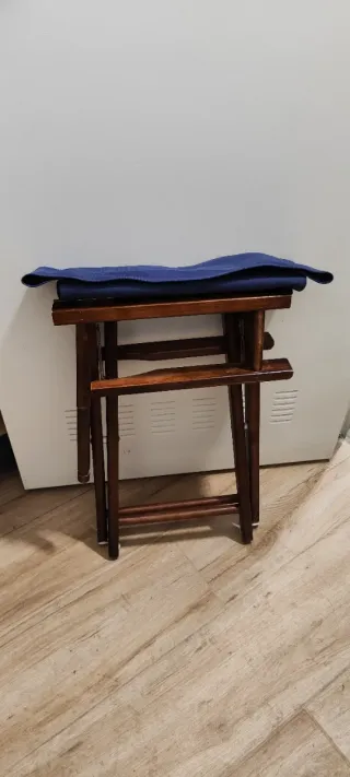 4 Sillas Director Plegables Madera Tela