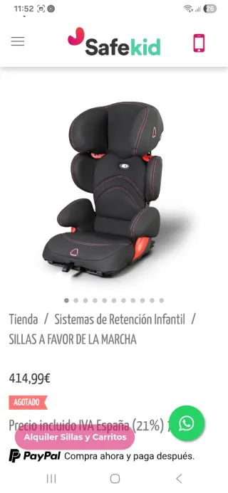 Silla Coche Takata Maxi Grupo 2-3 Negra