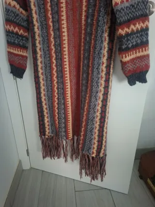 Chaqueta larga de punto multicolor