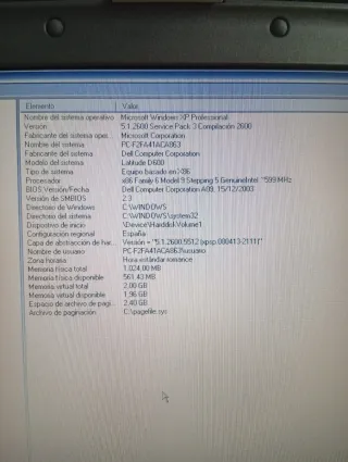 Portátil Dell Latitude D600 Plata/Negro