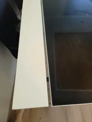 Mesa y 2 Sillas Comedor Cristal Negro/Blanco