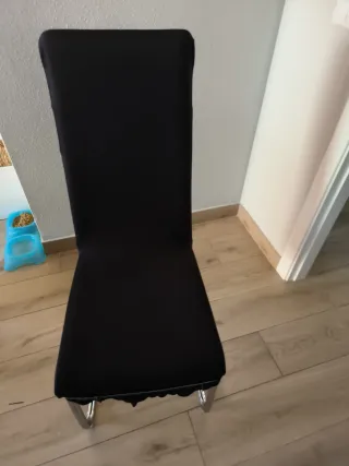 Mesa y 2 Sillas Comedor Cristal Negro/Blanco