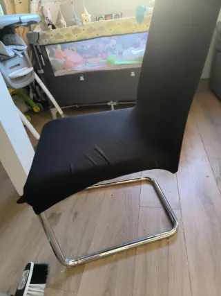 Mesa y 2 Sillas Comedor Cristal Negro/Blanco