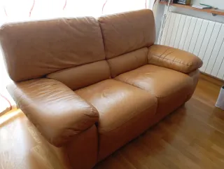 Sofá 3+2 de piel marrón Marca Granfort