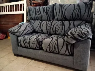 Sofá 2 plazas extensible gris