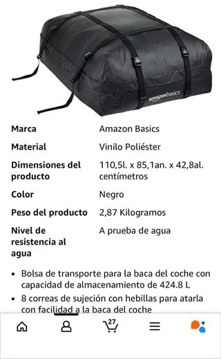 Portaequipajes AmazonBasics Negro