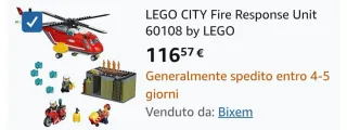 2 Set Lego: Elicottero e Camion dei Pompieri