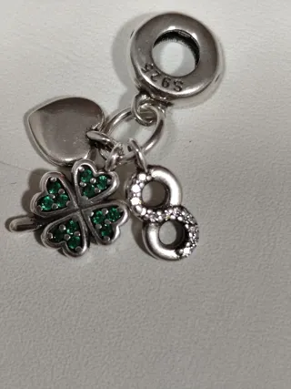 Colgante Trébol Corazón Infinito Plata 925