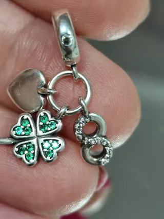 Colgante Trébol Corazón Infinito Plata 925