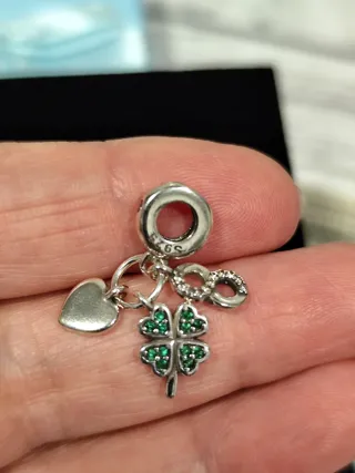 Colgante Trébol Corazón Infinito Plata 925