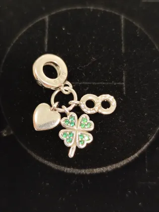 Colgante Trébol Corazón Infinito Plata 925