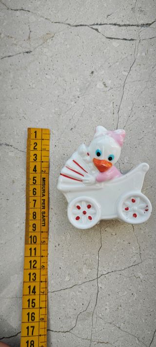 Paperina carrozzina ceramica baby shower nascita