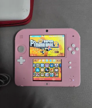 Nintendo 2DS Rosa con Cargador y Funda
