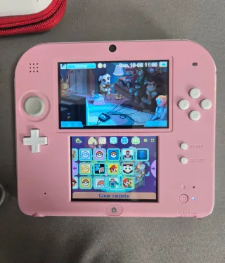 Nintendo 2DS Rosa con Cargador y Funda