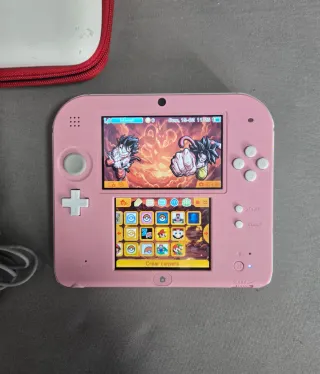 Nintendo 2DS Rosa con Cargador y Funda
