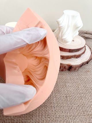 Molde Silicona Vela Abstracta Ondulada 7cm