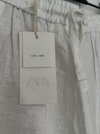 Pantalón lino Zara blanco