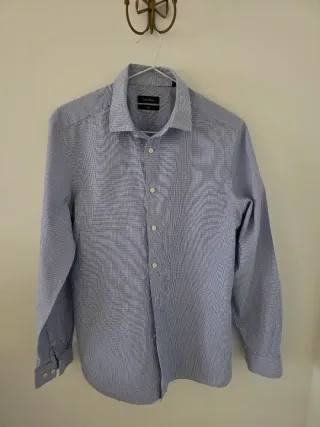 Camisa Calvin Klein Hombre Azul/Blanco