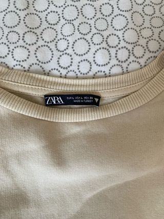 Sudadera fina Zara beige manga larga