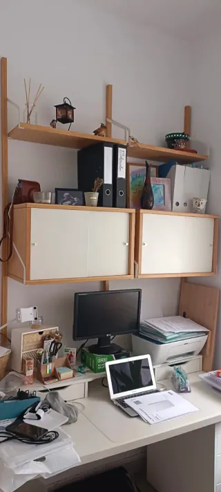 Mueble modular pared bambú y metal