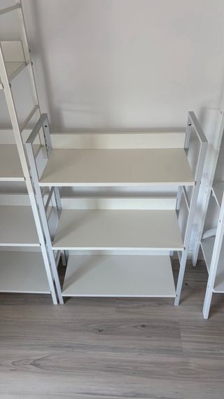 2 Estanterías metálica blanca y madera