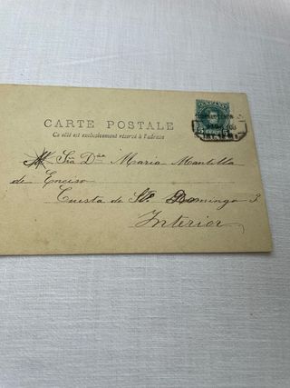 Due cartoline antiche. Una con timbri postali.