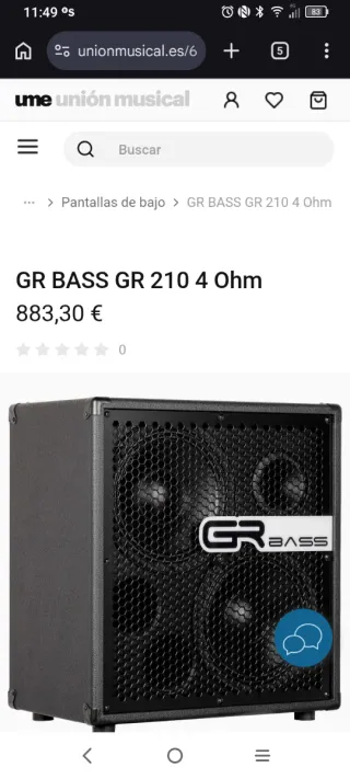 Pantalla Bajo GR BASS GR 210.  NUEVA!!!!